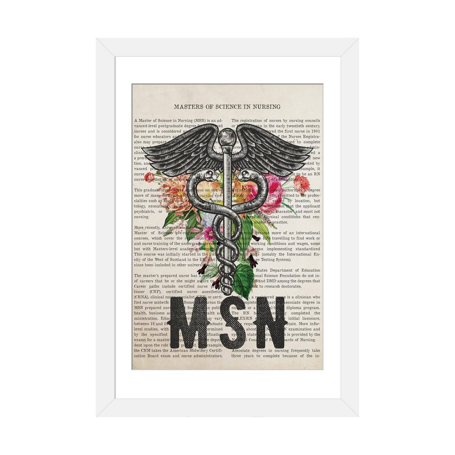 iCanvas "MSN, Masters Of Science In Nursing With Flowers" by Aged Pixel Bed Bath & Beyond